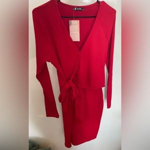 NWT BTFBM Red Ribbed Dress